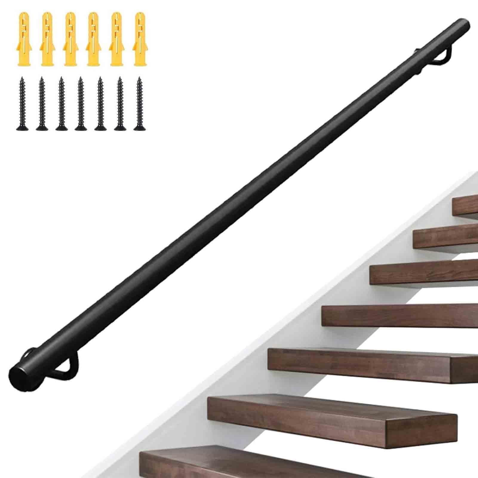 Main courante de rampe d'escalier métallique noire de 240cm