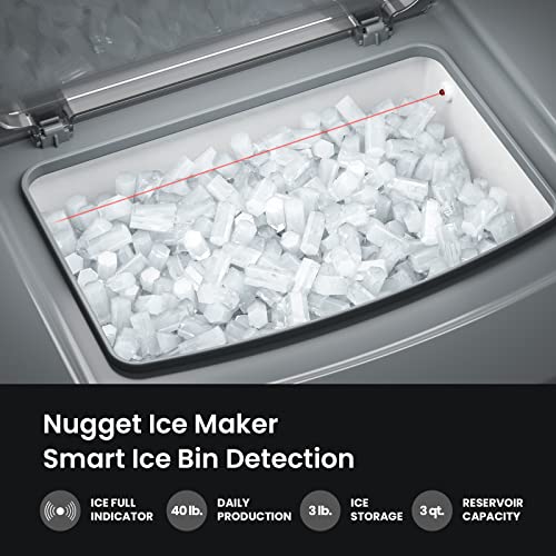 Freezimer Nugget Ice Maker Countertop,Ice Machine Wifi 40Lbs Per Day,Ready In 8 Mins Self-Cleaning Sonic Ice Maker, Pebble Ice Maker For Home Office Bar Party,Sliver(Upgraded Version) #TOP4