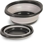 Glad Grand bol de mélange collapsible - 5.5L | Plastique pliable & Conteneur en caoutchouc avec poignées pour la cuisson RV Essentiels Gris