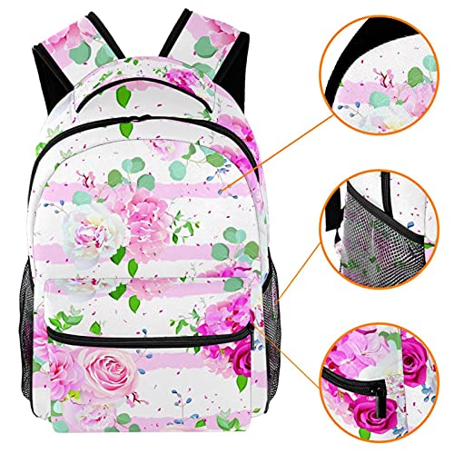 Mochila para portátil de peonías con diseño floral acolchado 3