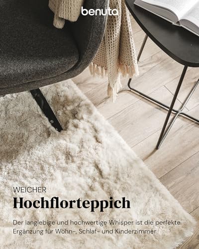 Hochflor-Teppich Benuta Nest Whisper in Beige