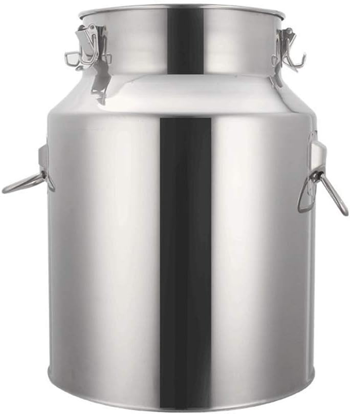 201 Stainless Steel Fermenters Wine Barrel MilkCan Tea Canister Storage Pot with Silicone Sealing Cover, for Home Restaurants,35L