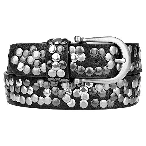 Zakatte • DAMEN NIETENGÜRTEL AUS KUNSTLEDER 70 BIS 125 CM (115 cm, Schwarz) Cover