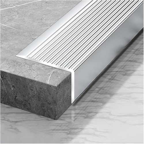 AVLLSO Guardavivos Esquinas Tiras Protectoras de Borde de Paso, Pisadas de Escalera de Aluminio, Azulejo/Laminado/Madera(L-52/132cm)