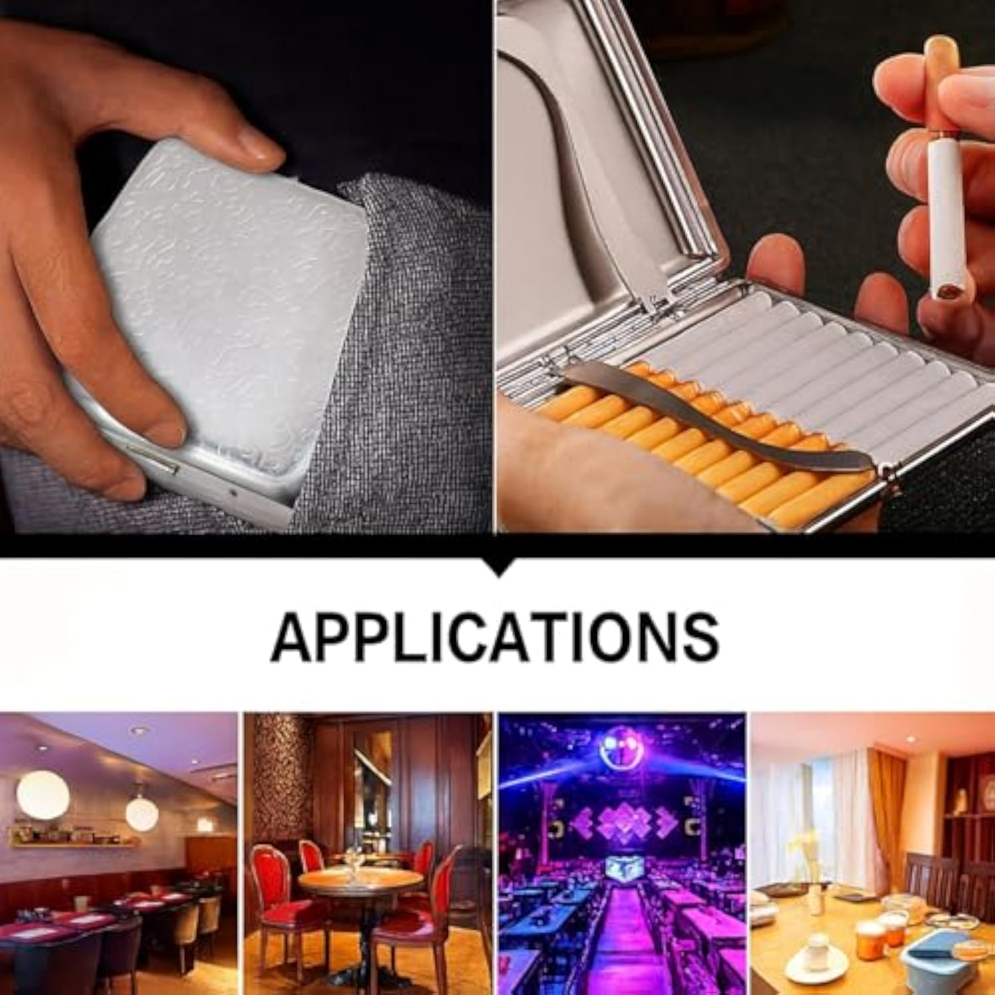 Metal Cigarette Case & Holder, Silver Portable Design