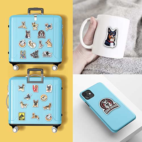 Deutsche Schäferhund Aufkleber, Wasserdicht Vinyl German Shepherd Dog Hund Sticker für Laptop Wasserflasche Skateboard Fahrrad Helmet Gitarre Reisekoffer Gepäck Möbel Scrapbook Handyhülle [100 Stück]