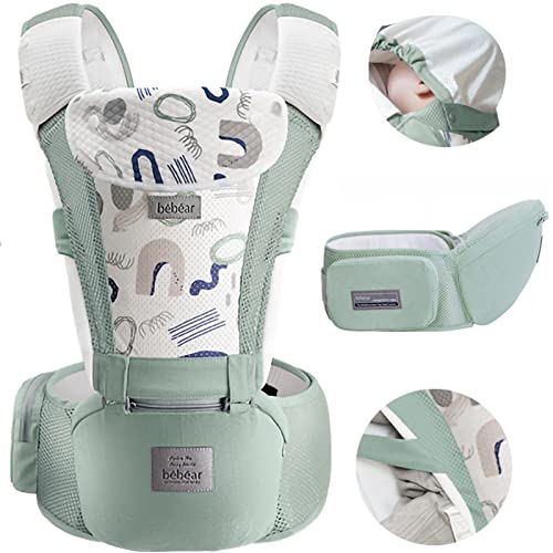 ❤ DESIGN ERGONOMICO - Puoi UTILIZZARE l'intero marsupio o il singolo sedile dell'anca. Diverse posizioni che si adattano al bambino. Per bambini da 0 a 36 mesi il cui peso è compreso tra 0 e 33 libbre (14,9 kg).