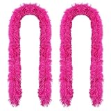 Material:Our Artificial fluffy boas is mainly made of synthetic polyester material, which is lightweight enough to be carried anywhere, and the metal foil is compact enough for long-term reuse Rich colors: We have 12 colors for you to choose, vibrant...