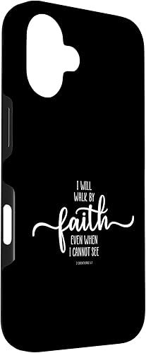 Miniatura 78 de Funda para iPhone 12 Pro Max con texto en inglés "I Will Walk By Faith, God Jesus Christian Bible Inspiration