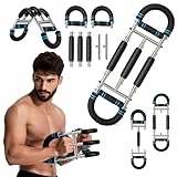 RoserRose Twister Armtrainer, Brustmuskel Trainingsgeräte mit DREI Feder, Verstellbarer Brusttrainer Männer, Tragbares Heim-Fitnessgerät für Armstraffung und Krafttraining, Blau