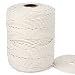 Blisstime Macrame Cord 4mm X 328Yards |Natural Cotton Macrame Rope|3 Strand Twisted Cotton Cord | Soft Undyed Cotton Rope for Wall Hangings, Plant Hangers, Crafts, Knitting, Decorative Projects