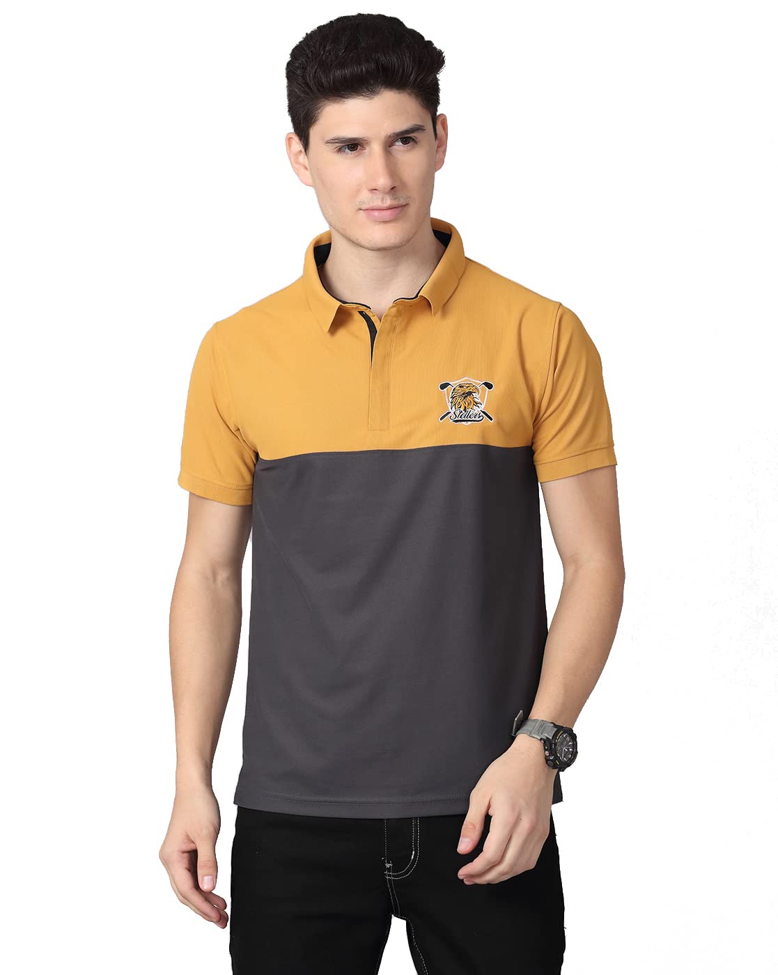 stellers Men's Dual Color Polo T-Shirt | Feather Touch Feel |Regular Fit| Odour Resistant| Anti-Static| Wrinkle Free | Quick Dry | Stretchable | Lightweight | Sweat-Proof-picture-34
