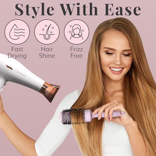 Foto von Bio Rundbürsten Set für Damen | recycelbare Rundbürste & Rundhaarbürste im Set für die Föhntrocknung | nachhaltige Geschenke von Lily England in Pink