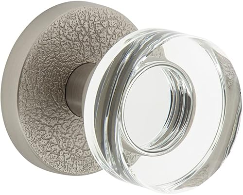 Viaggio Circolo - Roseta de piel con pomo de cristal Circolo en níquel satinado, para diestros