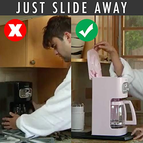 Comfecto Kitchen Caddy Sliding, ABS Handy Appliance with Smooth Rolling Wheels, Under Cabinet Countertop Stand Storage, Multiuse Slider Tray Mat for Coffee Maker Toaster Blender Mixer Air Fryer 2 Sets