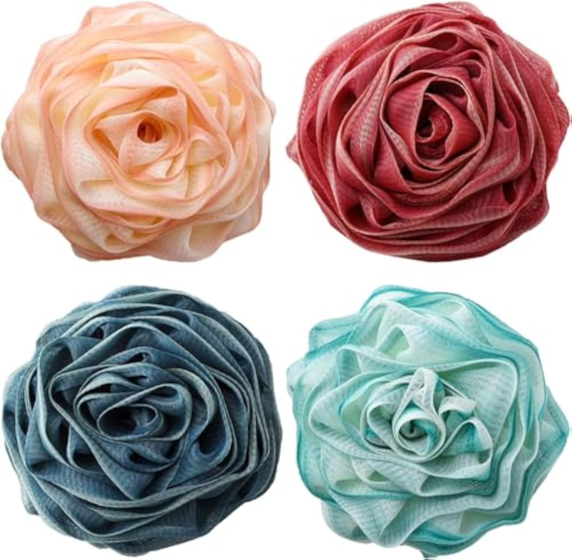 Rose Bath Loofah Mesh Shower Pouf, Adult Bathing Scrubber