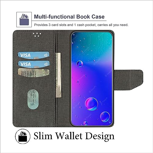 Image of SBMS Flip Cover Case for OnePlus Nord 5G Back Case Cover with Magnatic Closure | Inbuilt Stand | Card & Money Pocket (Mat Black)