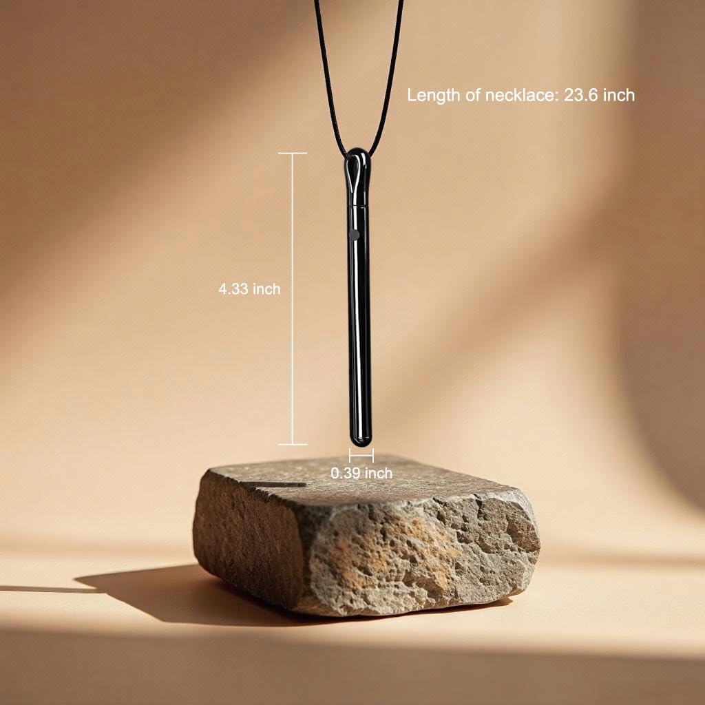 Pendant Necklace for Men Black Necklace Stainless Steel with Adjustable Chain 23.6" Long Pendant for Men Jewelry for Gifts