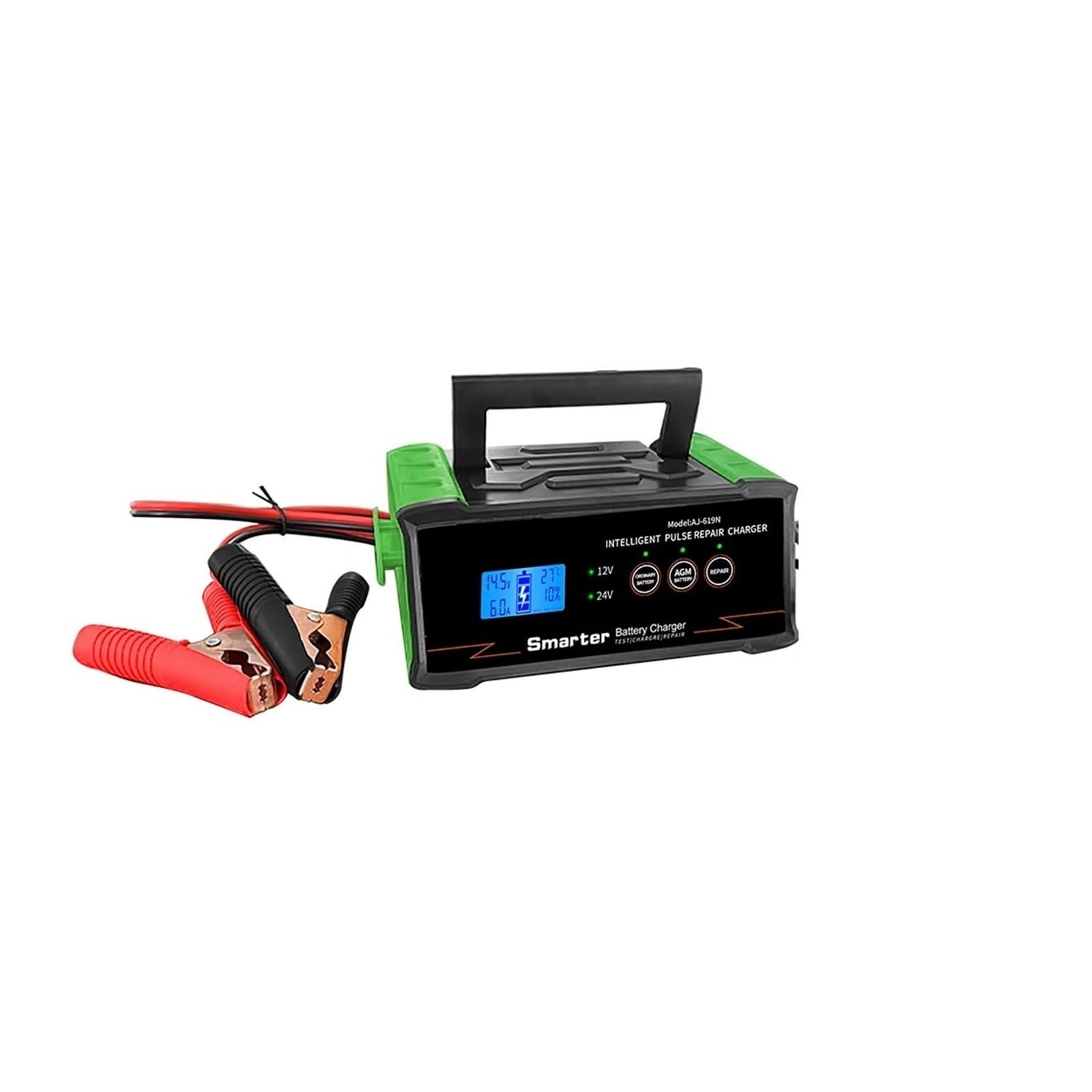 Cargador de batería Coche 12V/24V, Cargador Inteligente 300W/400W, reparación automática, Parada, Pantalla LCD Digital Plomo y ácido húmedo seco,Suministro automotriz(300W)