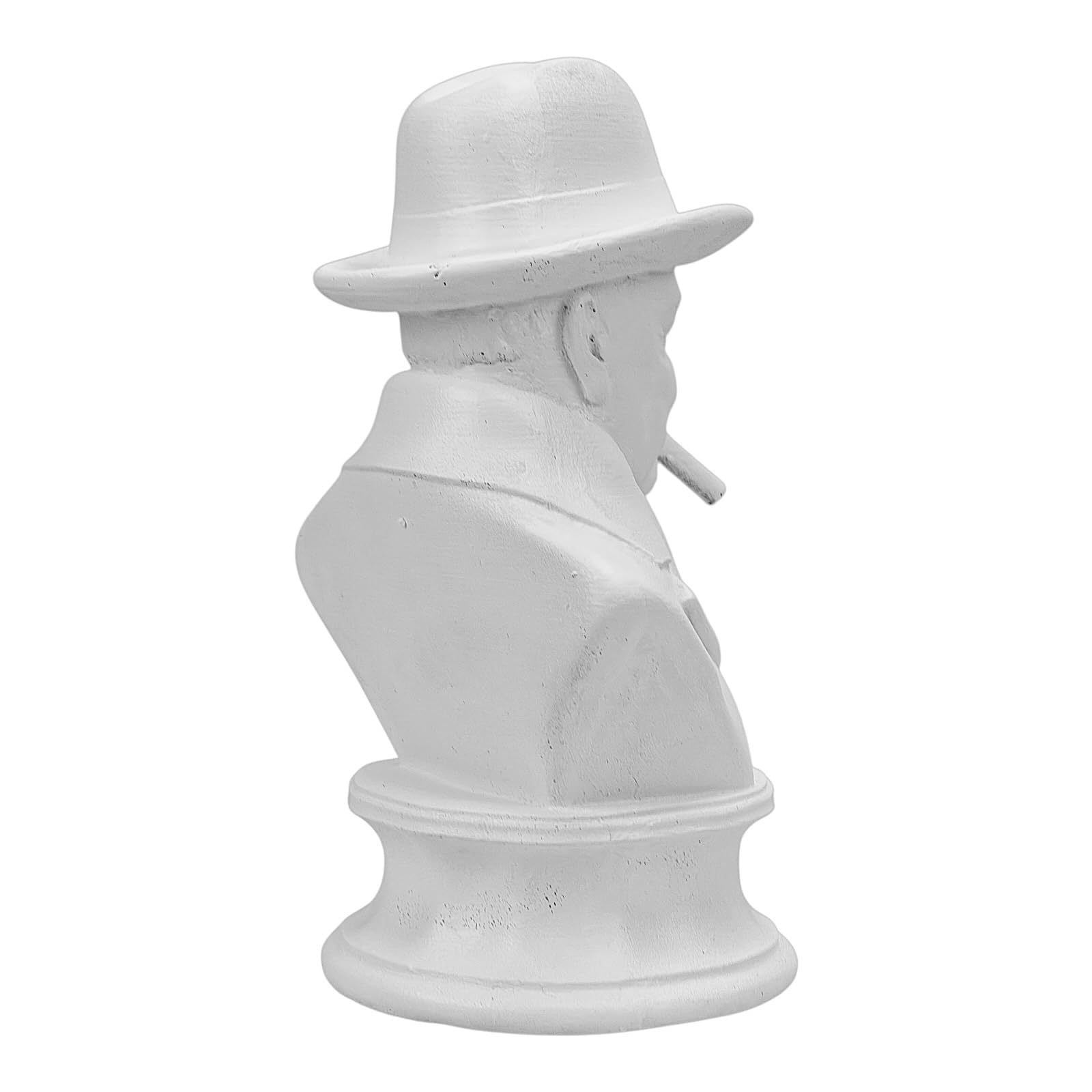 Winston Churchill popiersie statuetka brytyjskiego premiera cygaro rzeźba biały kolor twardy tynk ręcznie wykonany w Grecji historyczna dekoracja 18 cm
