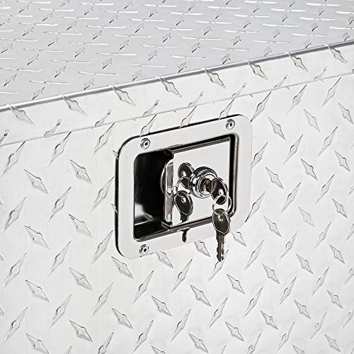 Tuffiom 48 Inch Heavy Duty Aluminum Truck Tool Box, Diamond Plate Trailer Pickup Atv Truck Underbody Bed Storage Toolboxes W/Lock & 2 Keys, Rectangle (48 Inch) #TOP4