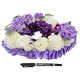 Guirnalda de flores funerarias: hay una pluma en el set, puede dejar un mensaje para conmemorar a la persona muerta,