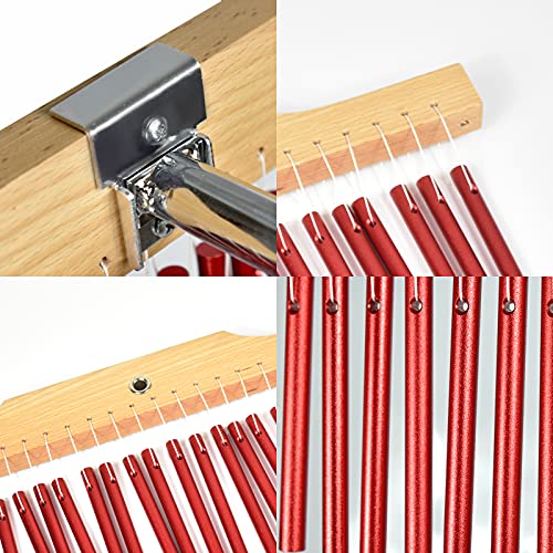 ENNBOM Bar Chimes with Adjustable Stand 25 Note 36 Note Single-row Wind Chime Musical Percussion Instrument (25 Note, Frosted red) - Thumbnail 3