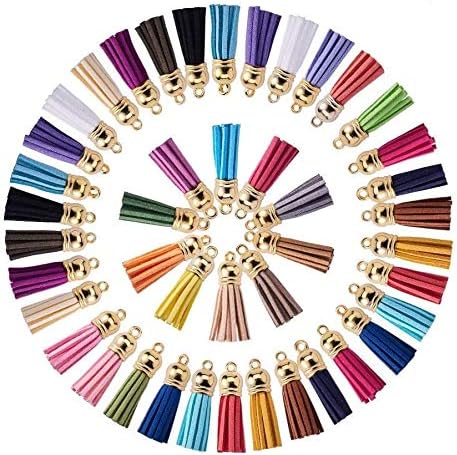 Tassel Faux Suede Tassel 100 Pcs 20 Colorful Key Chain StrapsStraps for Arts Crafts Handbag Jewellery Making DIY Hanging Decoration