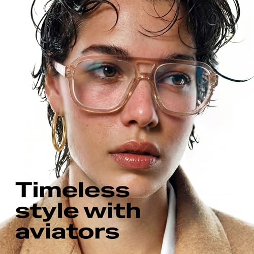 Image of livho Retro Aviator Blue Light Blocking Glasses for Women Men with Soft Case, Trendy Rectangle Computer Eyeglasses