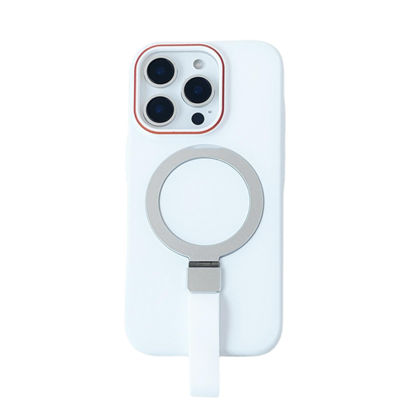 Funda rígida de PC con Soporte de Color sólido para iPhone 16 Pro MAX, Ultrafina, Tacto Suave, Carga inalámbrica (para iPhone 16 Pro MAX/Blanco)