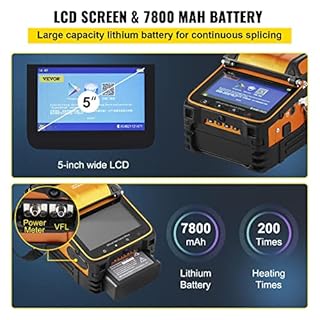 Elfcam® - Saldatrice in fibra ottica Ai9 Kit, Tipo Allineamento - Cuore a Cuore, 6 Motori, Illuminazione & Fotometro Integrato, Display Touch per FTTH & FTTx