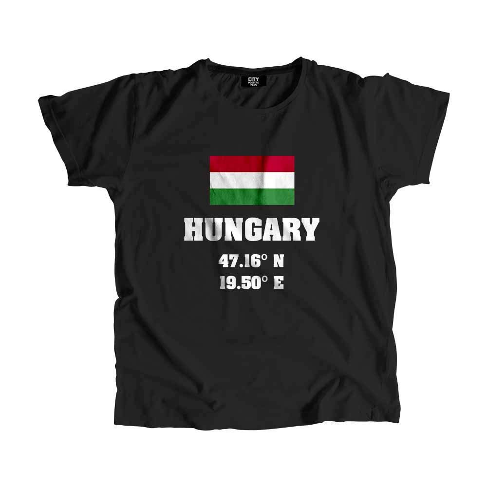 CITY POSTERS PLUSHungary Latitude Longitude Men Unisex T-Shirt