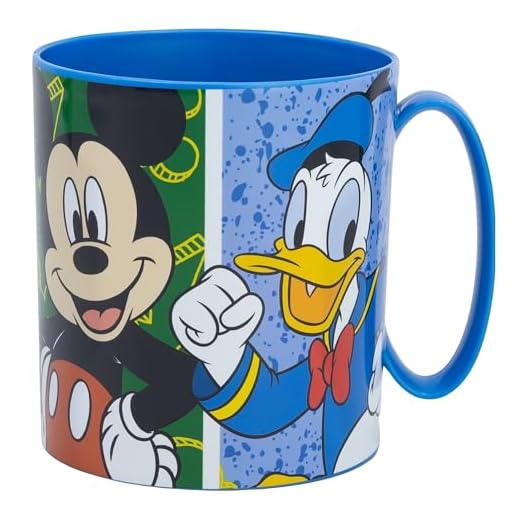 Taza infantil de plástico reutilizable para microondas de 390 ml de Mickey