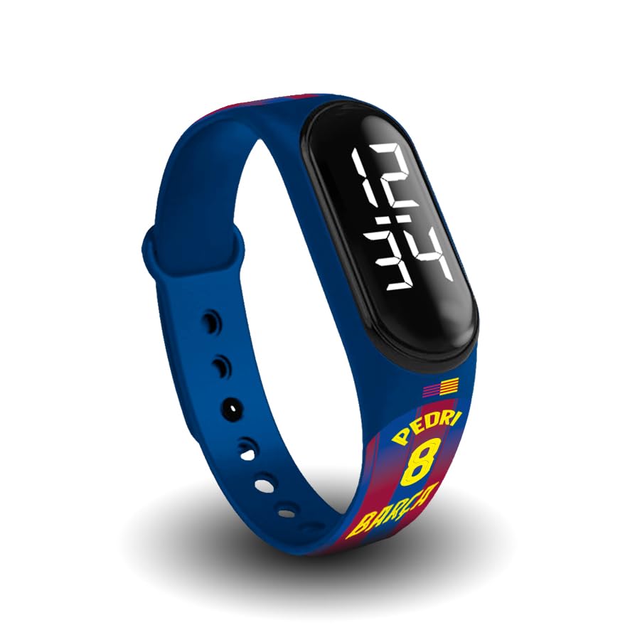 FIT & FUN Reloj Digital para Niño Niña con Correa Oficial FC Barcelona – Hora y Fecha – Funciona con Pilas – Diseño 8 Pedri FC Barcelona 2025 2026
