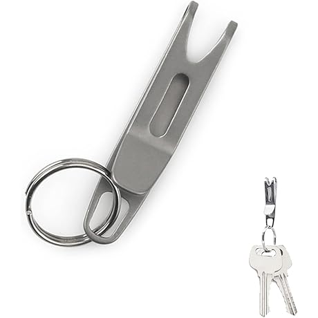 Mini Titanium Alloy Key Suspension Clip with Key Ring