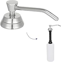 Vista 1 de Heavy Duty Brass Countertop Liquid Soap Dispenser, Commercial Grade Top Fill Built-in Soap Dispenser with 34 oz/ 1L Bottle for Bathroom, Kitchen