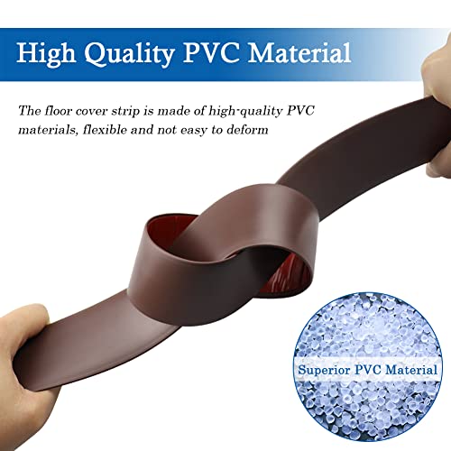 Floor Transition Strip Floor Cover Strips Self Adhesive Flooring Transitions Laminate Floor Strip 3" Wide Vinyl Floor Flat Divider Strip (7.5Cm, 3.3Ft, Brown) #TOP1