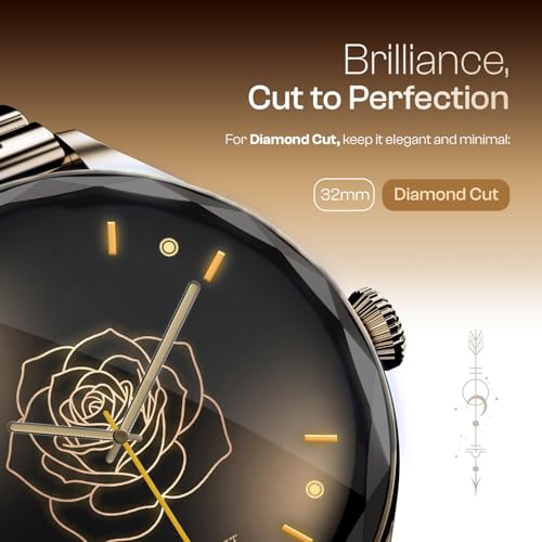 Image of Fire-Boltt Phoenix Aura Women Smart Watch with 1.26 inch Diamond-Cut HD Display, Rotating Crown, Wireless Charging, Bluetooth Calling, Voice Assistant, 120+ Sports Modes - Silk Champagne