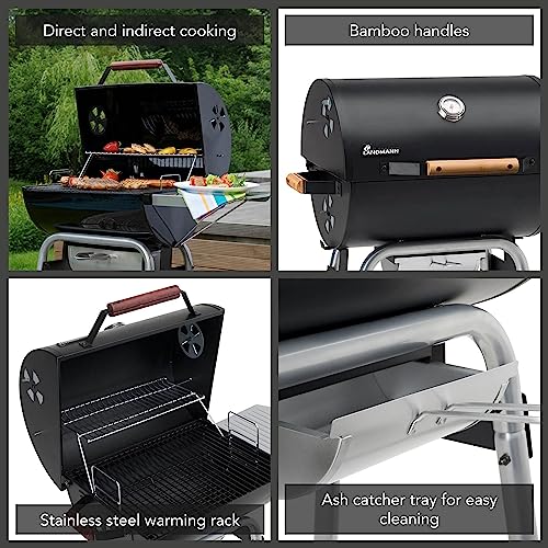 Schickling Holzkohlegrill Landmann Grillwagen mit Temperaturanzeige