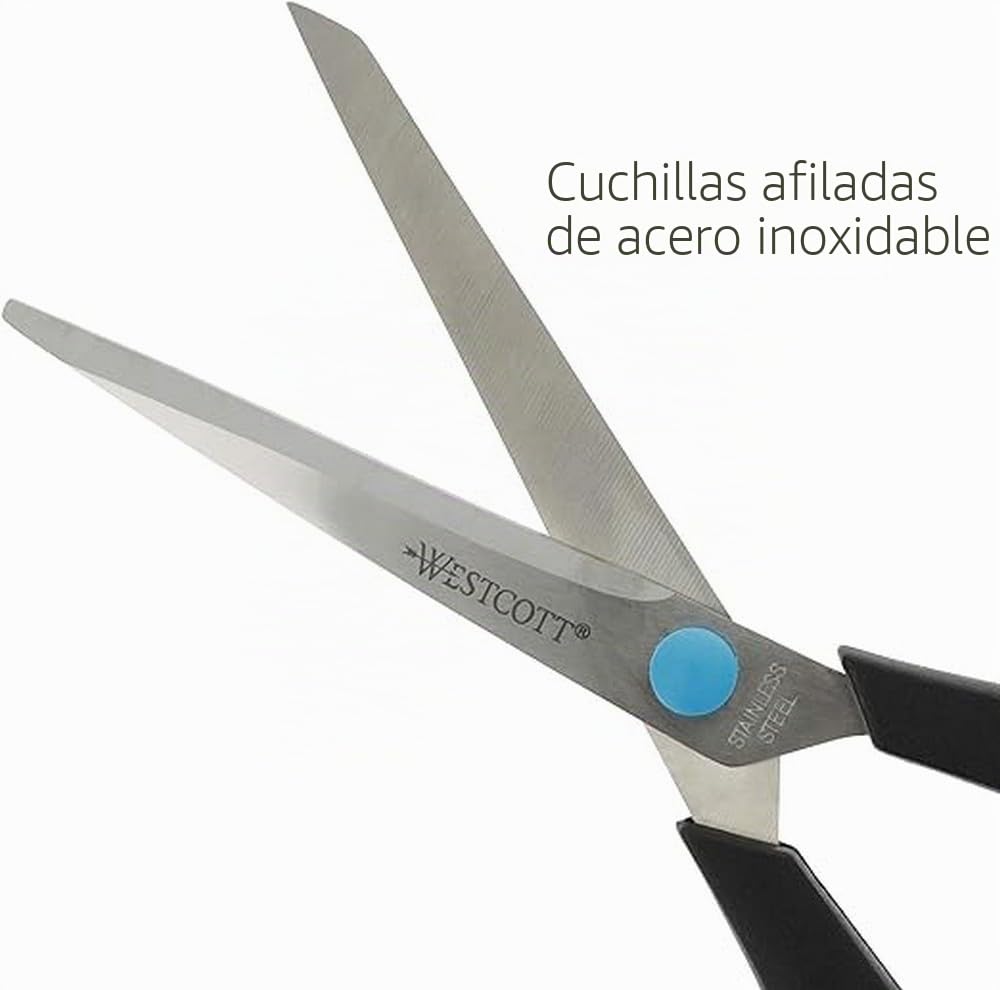 Westcott Easy Grip - Tijeras, 20.1 cm, color azul/negro