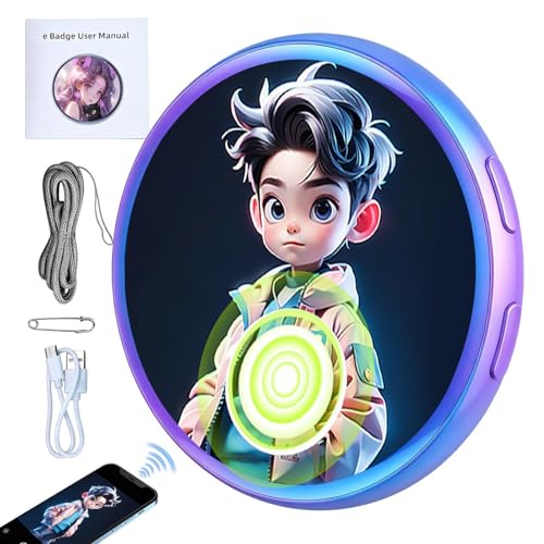 Insignia digital de pin recargable con pantalla táctil para fotos instantáneas 1