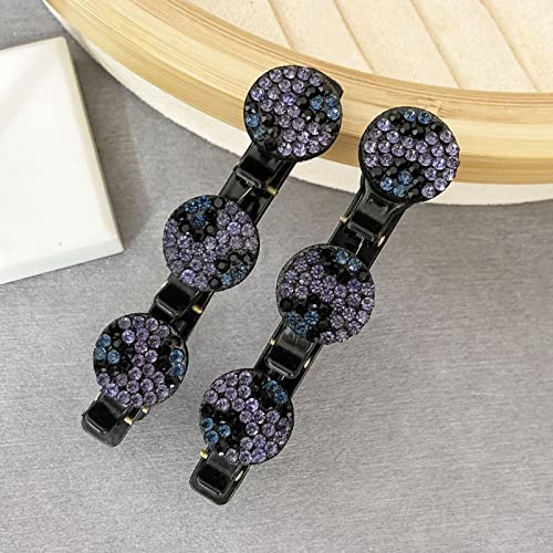 2Pcs Hair Clips For Women Trendy Rhinestone Hairpin Forehead Bangs Hairpin Broken Hair Artifact Side Clip #TOP4