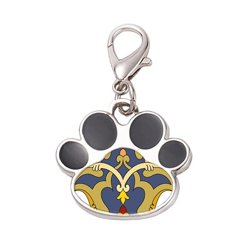 DIYthinker?Parallel Baroque Art Illustration Pattern Pet Tag Keychain Dog Cat ID