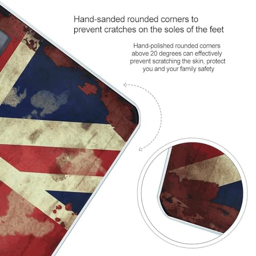Báscula Digital Baño Vintage Union Jack Vidrio Templado miniatura 4