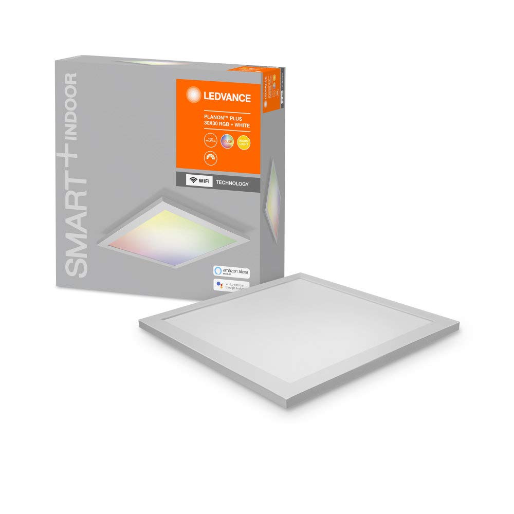 LEDVANCE Panneau lumineux LED intelligent avec technologie WiFi pour l'intérieur, couleur de la lumière variable(3000-​6500K), couleurs RVB modifiables, 45cm x 45cm, SMART+ WIFI PLANON PLUS MULTICOLOR