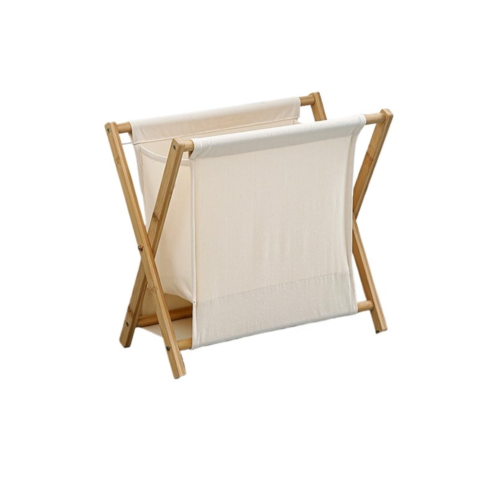 Dirty Clothes Laundry Basket Wood Bracket Foldable Cotton Linen Storage Baskets For Bedroom(Color1)