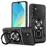 Compatibile con Samsung Galaxy A16 5G / Galaxy A16 SM-A165F/DSB SM-A166B/DS SM-A166P Custodia Cover,Compatibile con MagSafe,360° Custodia per cellulare con supporto magnetico ruotabile Black