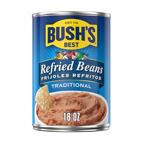 Image of BUSH'S BEST Refried Beans Traditonal Pinto, Source Of Plant Based Protein And Fiber, Low Fat, Gluten Free, 16 oz