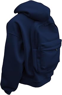 Hoodie with Backpack Built in, Unisex 3D Creative Hoodie, Zip Up Swearshirt Lightweight Cardigan