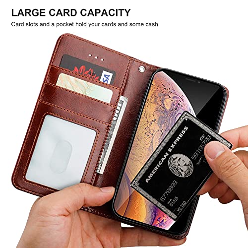 Bocasal Iphone Xs Max Wallet Case With Card Holder Pu Leather Magnetic Detachable Kickstand Shockproof Wrist Strap Removable Flip Cover For Iphone Xs Max 6.5 Inch (Brown) #TOP3